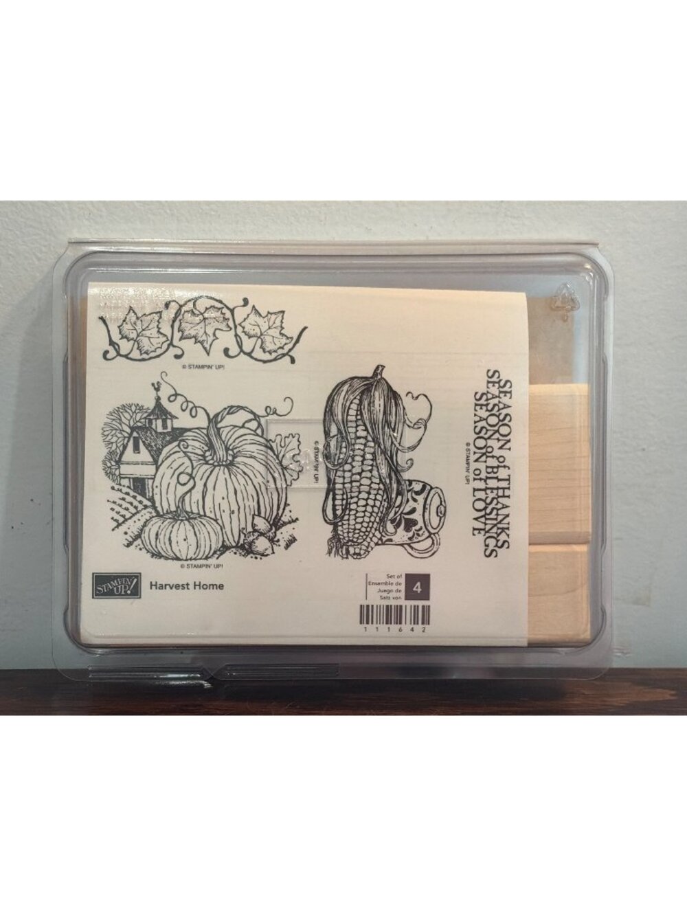 Harvest Home Rubber Stamp Set By Stampin Up! 4-Piece Fall & Thanksgiving-Themed